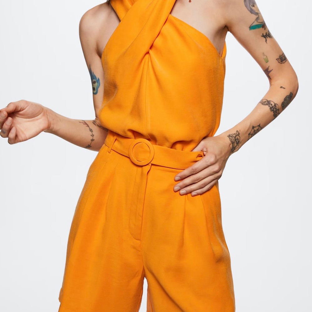 Mango Vibrant Orange Shorts Set